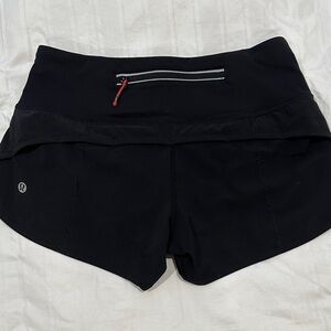 lululemon athletica Black Athletic Shorts with Rear Zip Pocket
